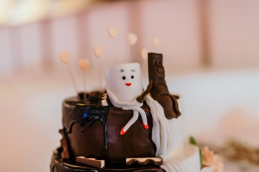 Hochzeitsfotograf Kinderschokolade Hochzeitstorte Kuchen